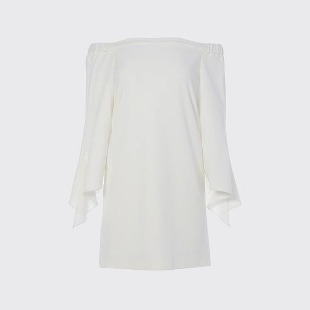 Tibi Structured Crepe Off-the-Shoulder Dress Ivory - Picture 3 of 12